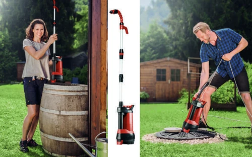 un homme et une femme utilisent la pompe Einhell GE-PP 5555 RB-A
