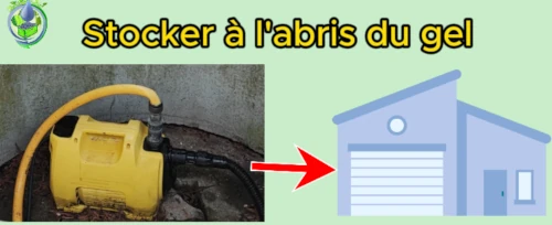 stocker la pompe à l'abris du gel en hiver